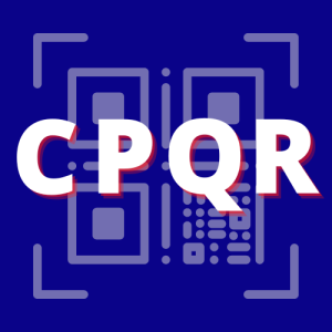 Logo del CPQR en blanco y azul